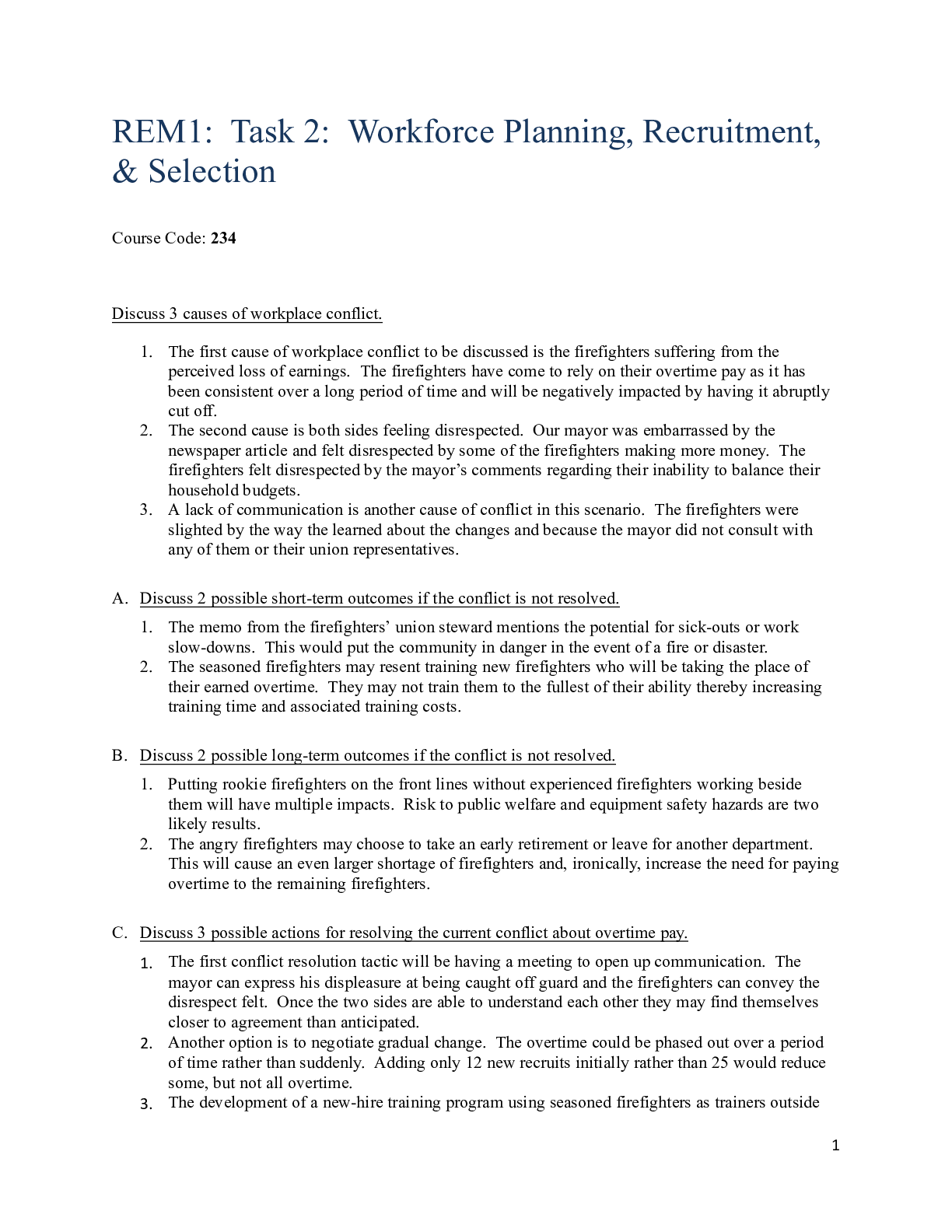 Preview image of C234_Task_2.docx  REM1:  Task 2:  Workforce Planning, Recruitment, & Selection  Course Cod document